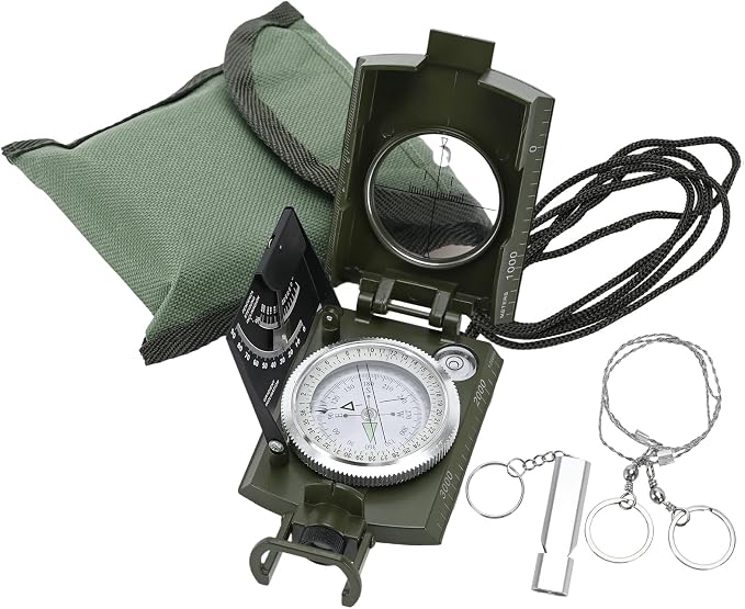 Compass, Outdoor Military Waterproof Lens Sighting Compass, High Precision by COVVY