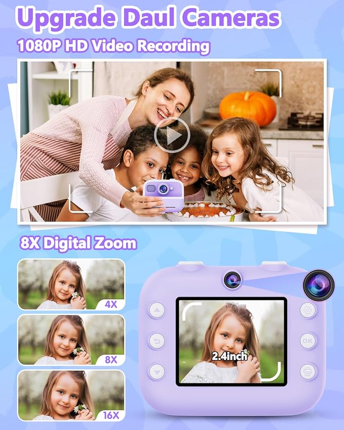 Instant Print Camera for Kids, Christmas Birthday Gifts for Girls Boys - Image 3