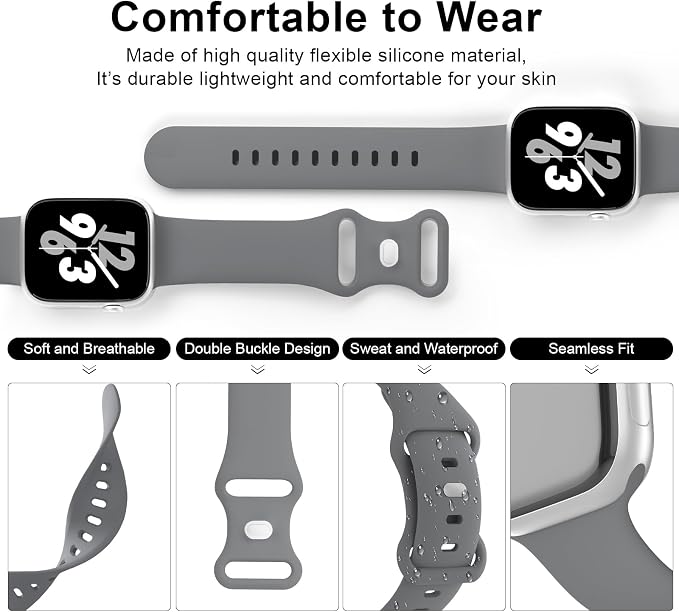 Sport Band Compatible with Apple Watch 38mm 40mm 41mm 42mm 44mm 45mm 46mm 49mm - Image 3