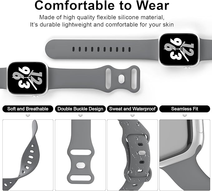 Sport Band Compatible with Apple Watch 38mm 40mm 41mm 42mm 44mm 45mm 46mm 49mm - Image 3