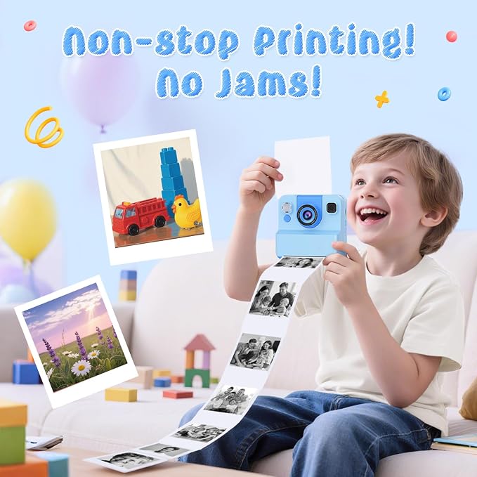 Kids Camera Instant Print with Flip Lens, 1080P HD Video Inkless Toddler - Image 2