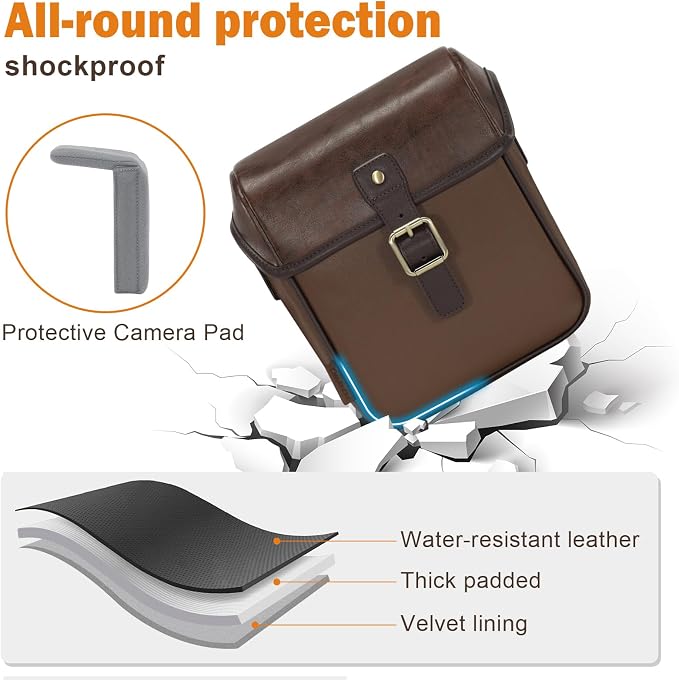 Cwatcun Camera Sling Bag PU Leather - Image 5