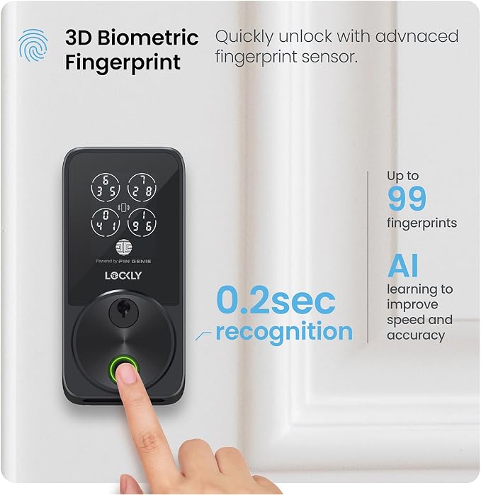 Lockly Secure Pro Smart Door Lock, Fingerprint Keyless Entry Door Lock - Image 4