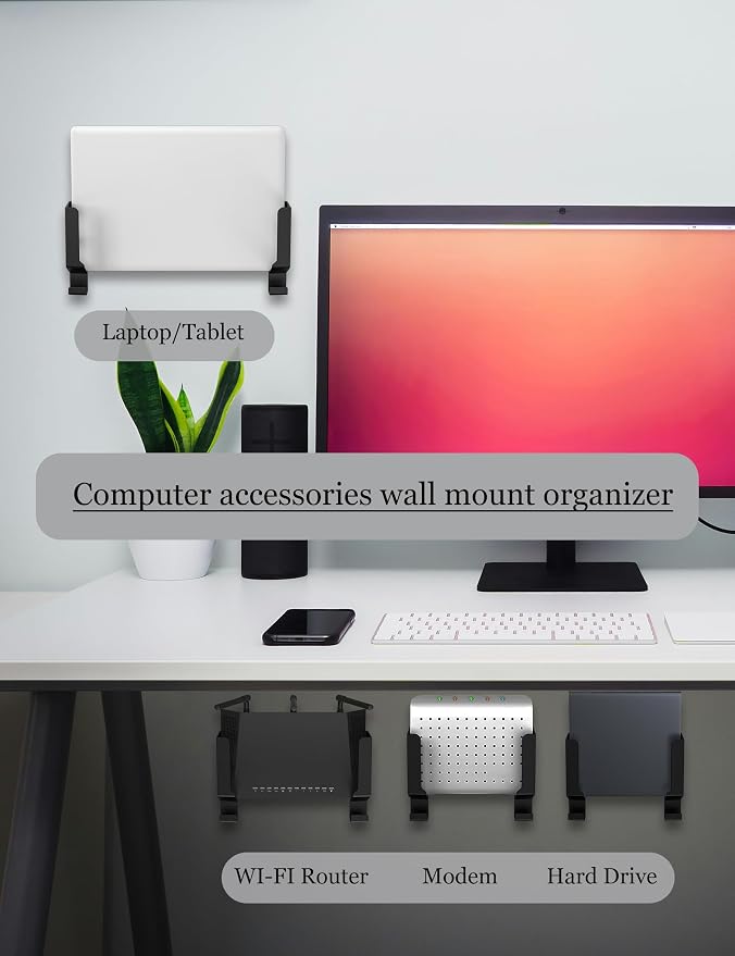 Universal Wall Mount Shelf for Modem/Router/Mac mini/Apple TV/ROKU, Fits Cable - Image 4