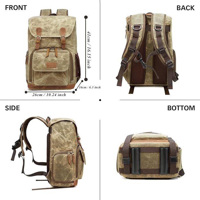 UBAYMAX Camera Backpack, DSLR SLR Waterproof Canvas Camera Bags Rucksack 15.6 - Image 2