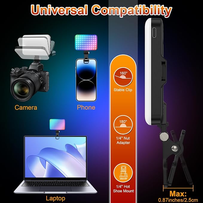Hagibis RGB Video Light, 360° Full Color Selfie Light LED Camera Light - Image 4