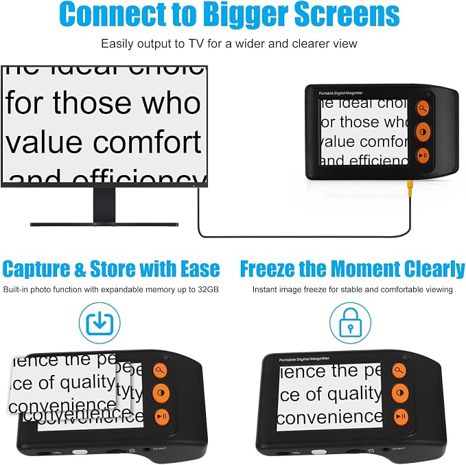 3.5" Portable Digital Magnifier, 2X-25X Zoom - Image 4