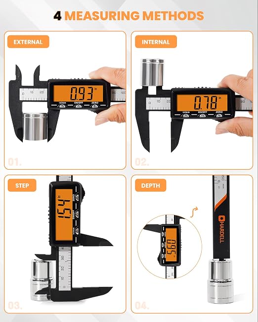 HARDELL Rechargeable Digital Caliper, Auto-Off Micrometer – Everyday Caliper - Image 7