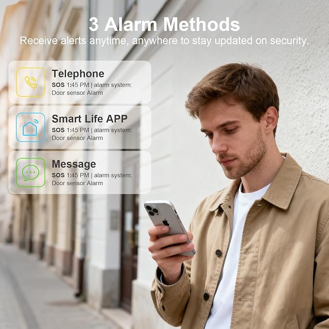 Wireless Alarm System for Home Security, SOS Button, Window Alarms, APP Control - Image 7