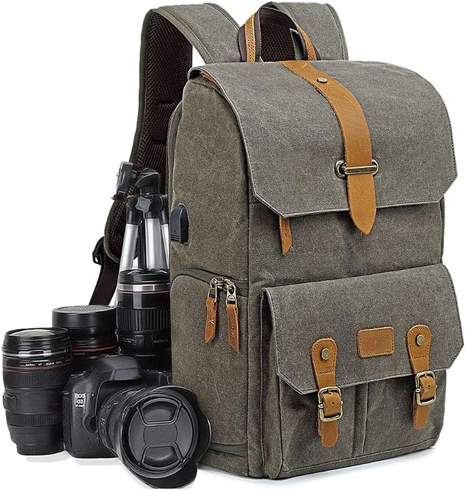 UBAYMAX Camera Backpack DSLR SLR Canvas Camera Bags Waterproof Camera Rucksack by UBAYMAX