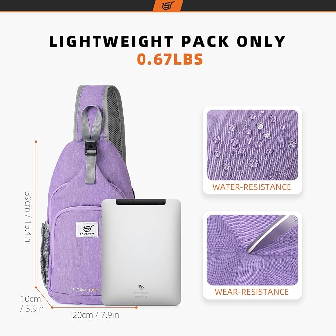 SKYSPER Sling Bag RFID Crossbody Sling Backpack Cross Body Shoulder Bag Travel - Image 5