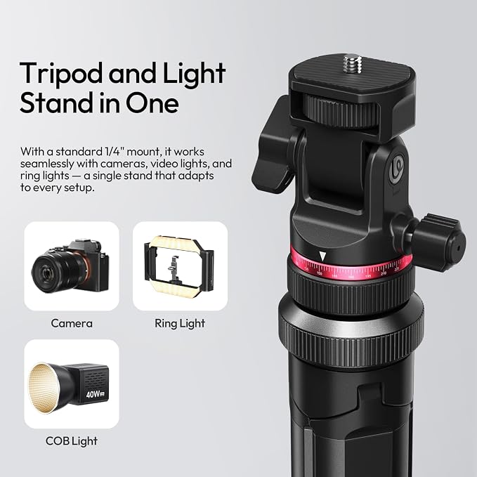 ULANZI MT-80 Aluminum Tripod Stand, 7FT Extendable Camera Phone Tripod - Image 5