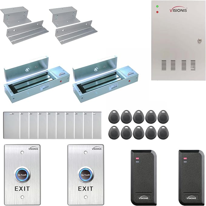 Two Doors Access Control for Inswing Electric 1200lbs Mag Lock Time Attendance by Visionis