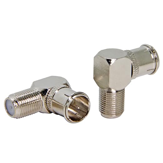 Coax Quick Connect, 2 Pack Right Angle F Male to Female Push On Adapter - Image 2