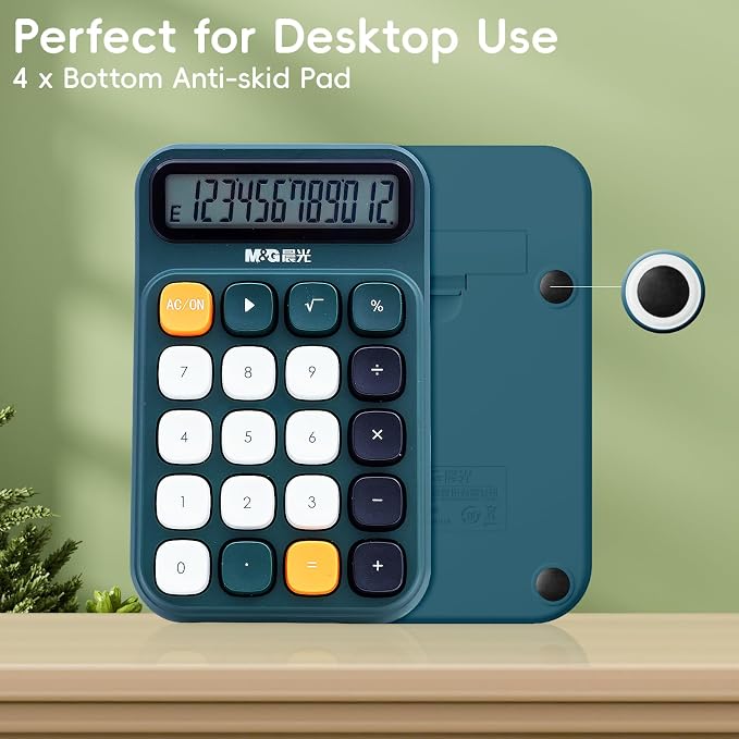 M&G Mechanical Switch Calculator, 12 Digits, Large LCD Display and Big Buttons - Image 6