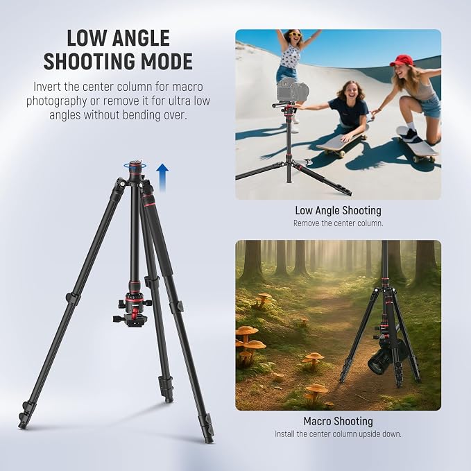 NEEWER BASICS Camera Tripod Monopod, Arca Type QR Plate, Reversible Legs - Image 5