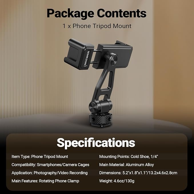 NEEWER Metal Phone Tripod Mount - Image 8