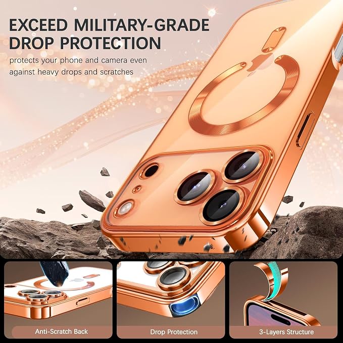 Magnetic Glossy Case for iPhone 17 Pro, iPhone 17Pro Phone Case Slim Clear - Image 2