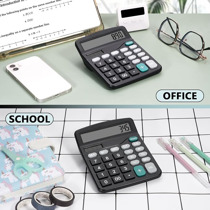 Desktop Calculator with Big Buttons, Dual Power Source, Solar and Battery - Image 5
