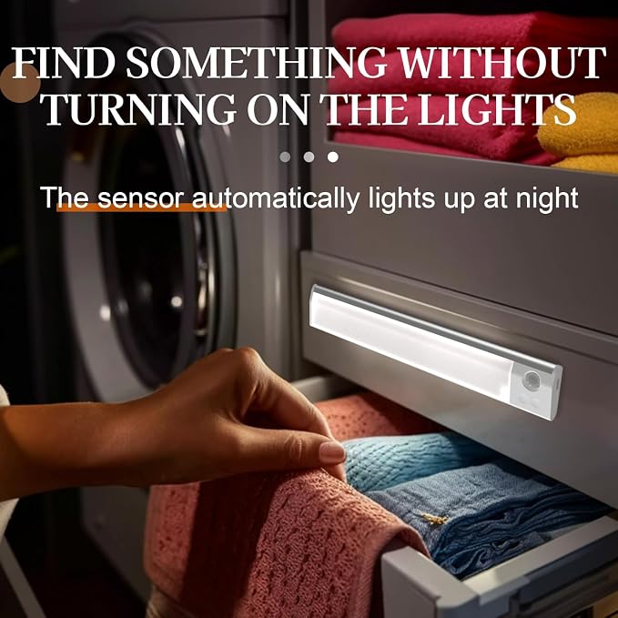 Rechargeable LED Night Light, 11.8" Motion Sensor Under Cabinet Light - Image 3