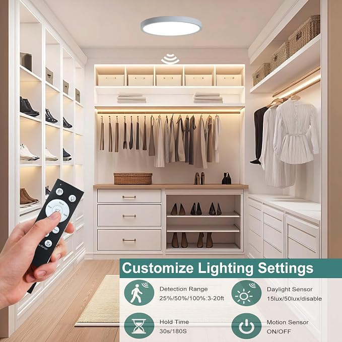 9 Inch Motion Sensor Ceiling Light Indoor, Motion Sensor Fixture Indoor - Image 3