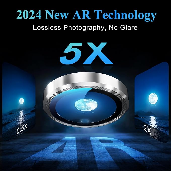 YWXTW Camera Lens Protector for iPhone 16 Pro/iPhone 16 Pro Max, Tempered Glass - Image 4