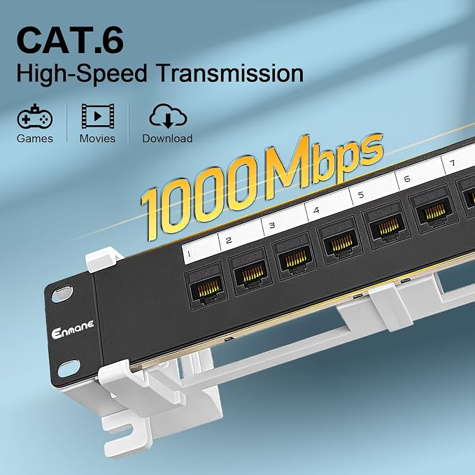 8 Port Patch Panel Cat6 Keystone Coupler Unshielded Wall Mount 10inch - Image 4