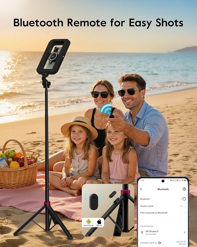 Magnetic Ring Light with Stand and Phone Clip, 6000mAh Phone Tripod with Light - Image 6
