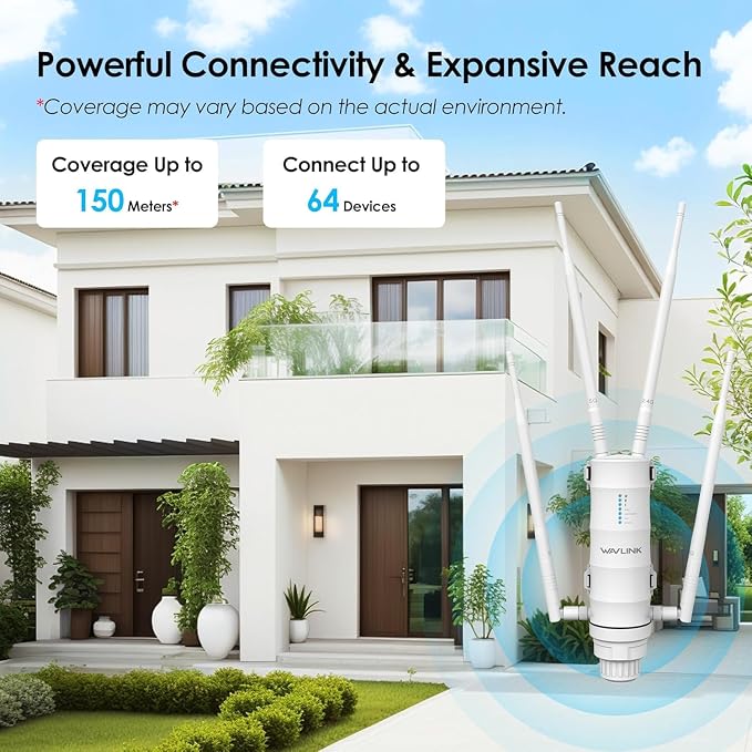 WAVLINK AC1200 Outdoor WiFi Range Extender, Weatherproof Dual Band Outdoor - Image 6