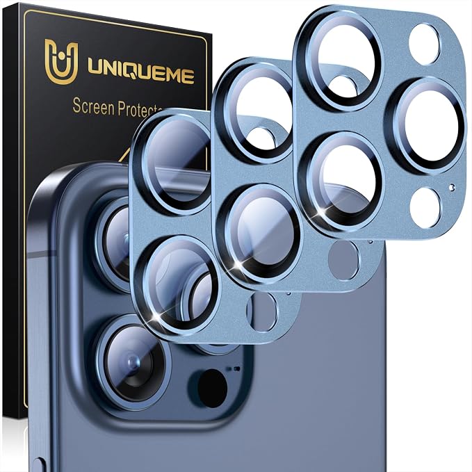 UniqueMe for 3 Pack iPhone 15 Pro/iPhone 15 Pro Max Camera Lens Protector by UniqueMe