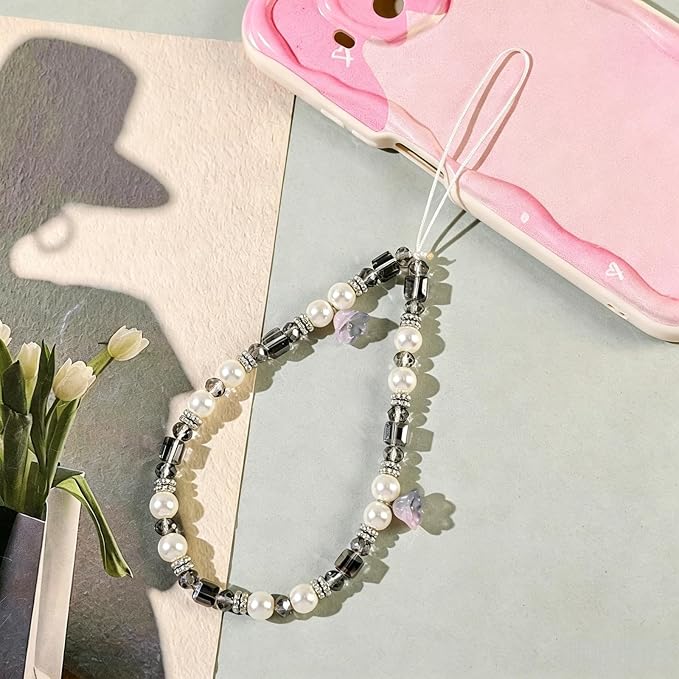 Phone Charm Strap Beaded Lanyard Camera Wrist Strap Phone Chain Wristlet Cute - Image 3