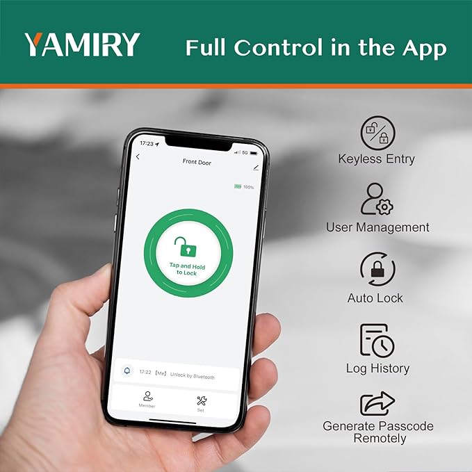 Smart Door Handle Lock with Keypad: Yamiry Fingerprint Smart Knob - Image 4