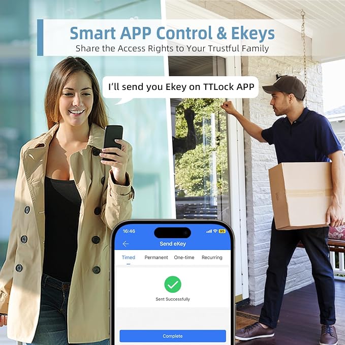 Smart Lock with Handle Set, Biometric Fingerprint Keyless Entry Deadbolt - Image 3