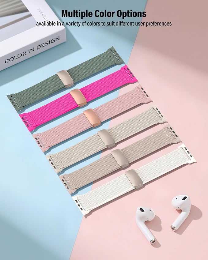 Stretchy Band Compatible with Apple Watch Bands 40mm 38mm 41mm 42mm 44mm 45mm - Image 2