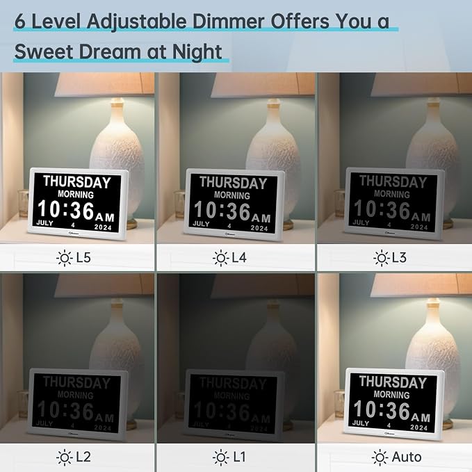 Soobest Dementia Digital Clock for Seniors Elderly, 20 Alarm Reminders 3 - Image 7