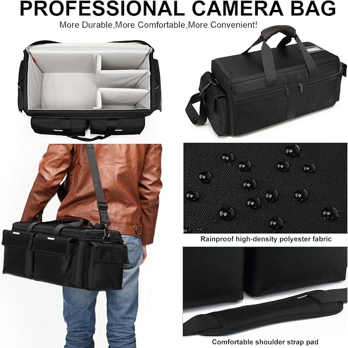 Large Camera Bag, Pressure proof &Waterproof DSLR SLR Mirrorless Gadget bag - Image 6