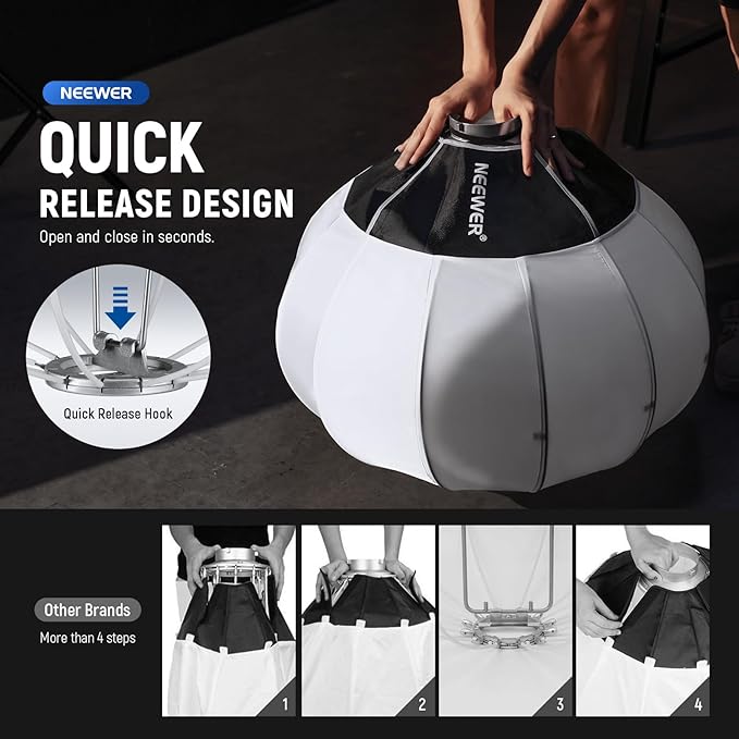 NEEWER 33.5"/85cm Lantern Softbox, Quick Release 360° Light Diffuser Bowens - Image 2