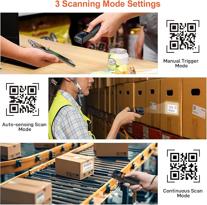 KUIIYER Mini Bluetooth Barcode Scanner, Wireless 2D QR 1D Bar Code Scanners - Image 6