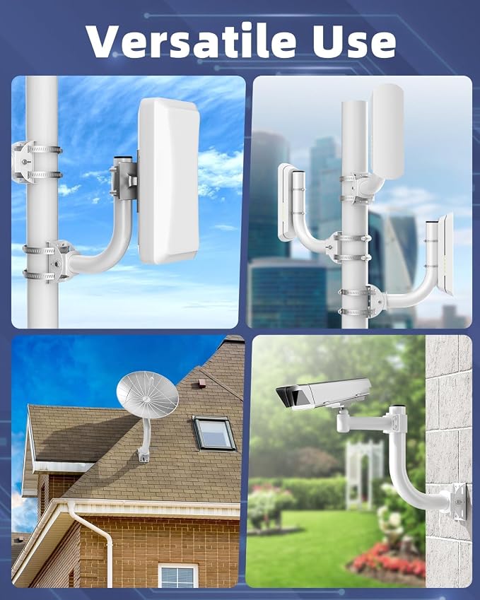 Universal Wireless Bridge Bracket Mount, 180° Adjustable Pole and Wall-Mounted - Image 7