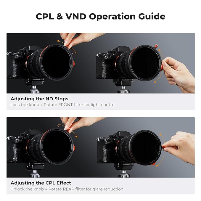K&F CONCEPT 82mm Magnetic 1s Swap 5-Pack: CPL + VND2-32 + Black Diffusion 1/4 + - Image 8