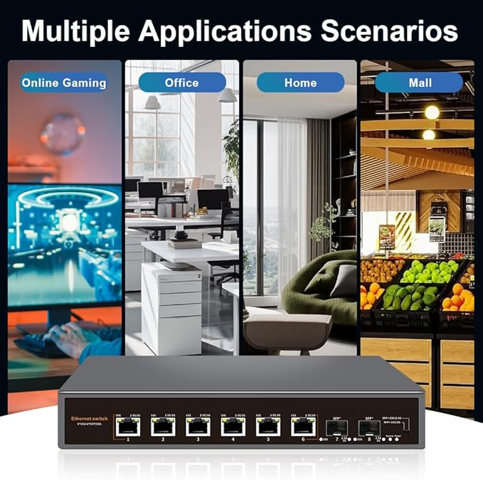 8-Port 10G Unmanaged Ethernet Switch, 6×10G Base-T & 2×10G SFP+ Uplink - Image 6