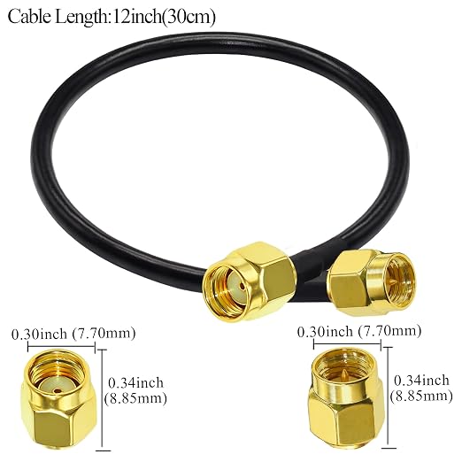 TUOLNK SMA Cable RG58 SMA Male to RP-SMA Male Extension Cable 12inch Pigtail - Image 4