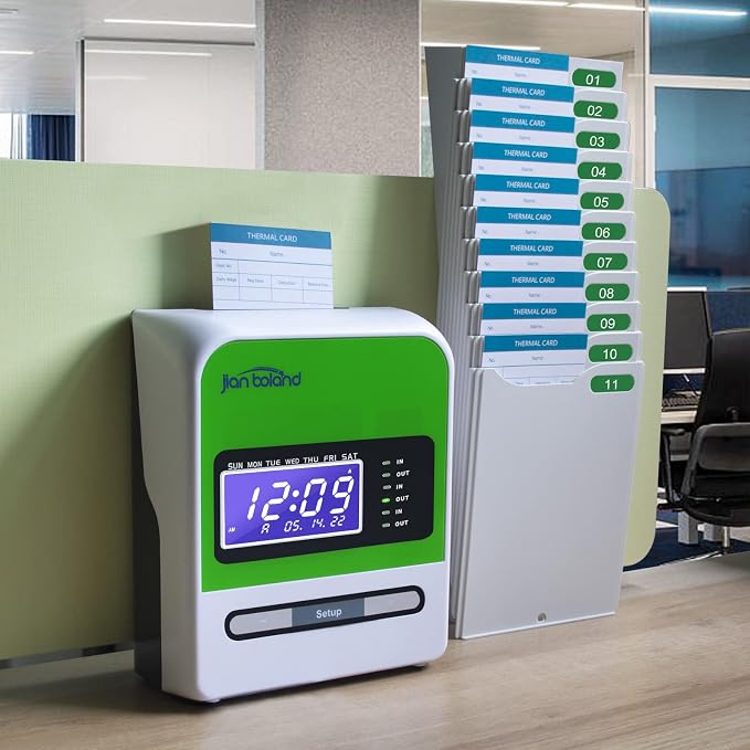 Employee Thermal Time Clock for Small Business | in/Out Punch Clock, No Ink - Image 6