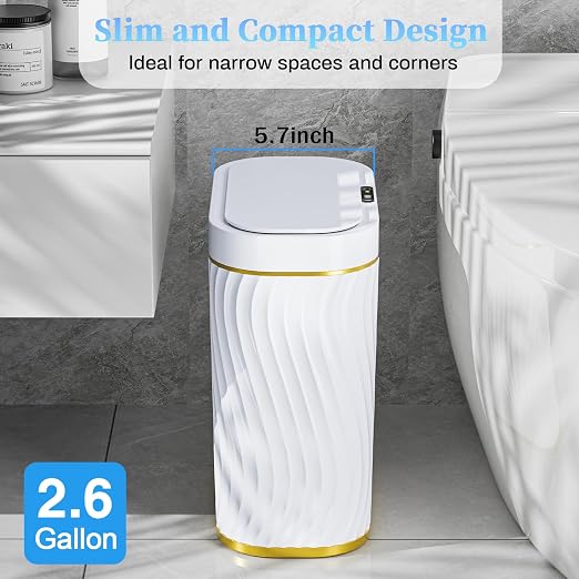 steo spce Automatic Motion Sensor Bathroom Small Trash Can - Image 3