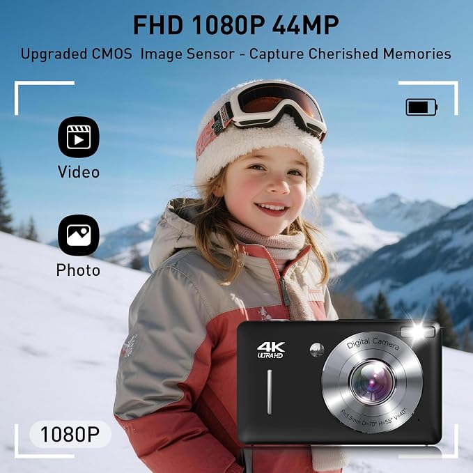 Digital Camera, 44MP FHD 1080P Point and Shoot Digital Camera - Image 2