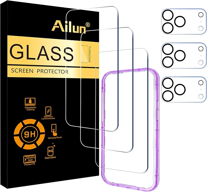 Ailun 3 Pack Screen Protector for iPhone 17 Pro Max + 3 Pack Camera Lens by Ailun