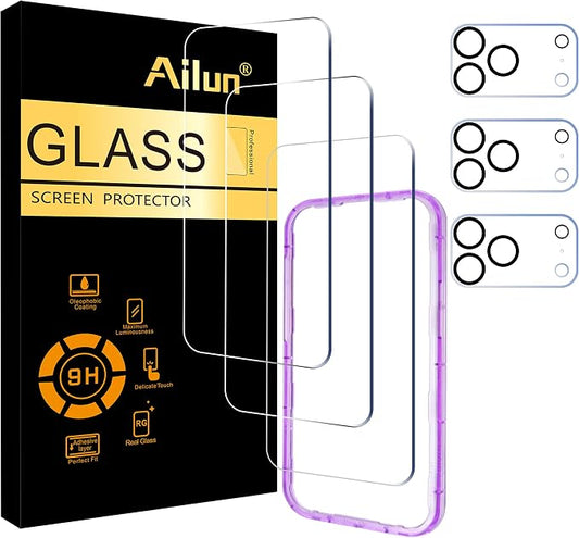 Ailun 3 Pack Screen Protector for iPhone 17 Pro Max + 3 Pack Camera Lens by Ailun