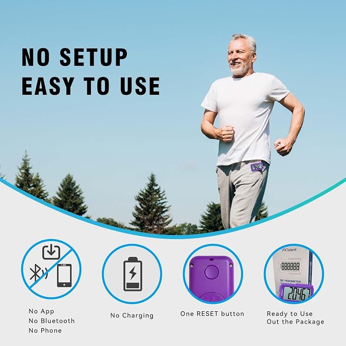 Pedometer for Walking Steps, 3D Accurate Simple Pedometer, Step Counter for Men - Image 4