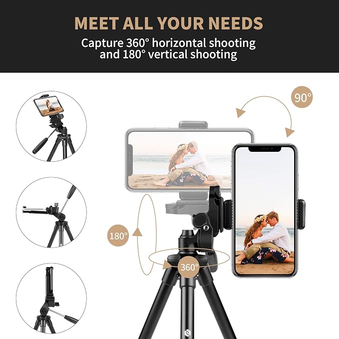 Fotopro 40 Inch Lightweight Phone Tripod Stand - Image 3
