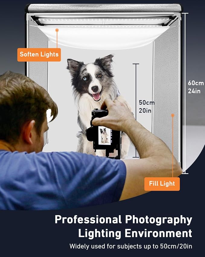DUCLUS Photo Light Box 24x24 inch, Portable Shooting Tent Kit, Professional - Image 2